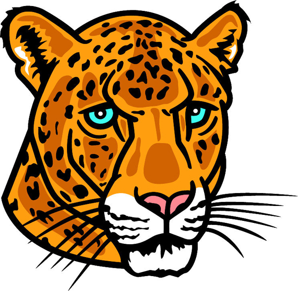 Leopard Head 2 mascot team sticker. Make it yours! 